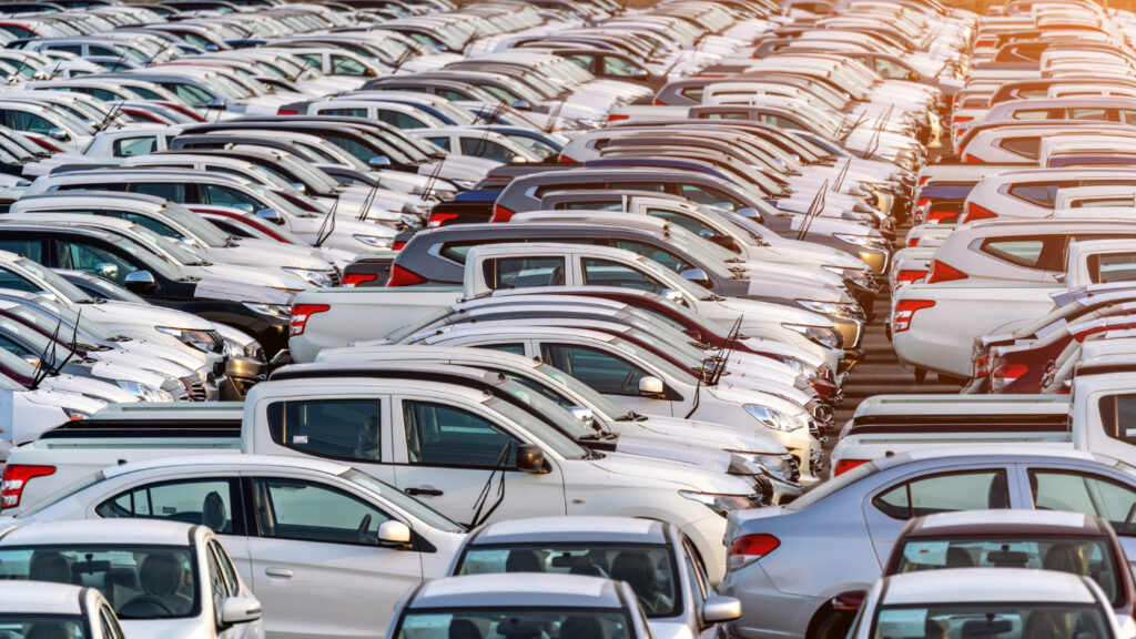 car port- cars being ready for shipment